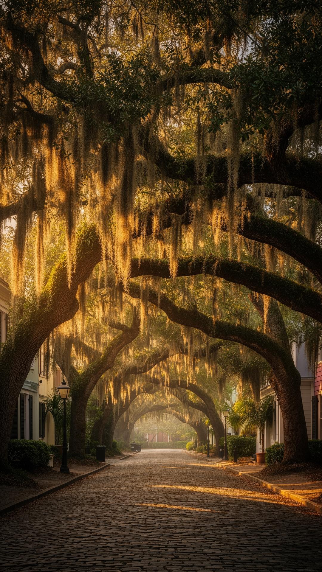 Oak canopy with Spanish moss in St. Augustine